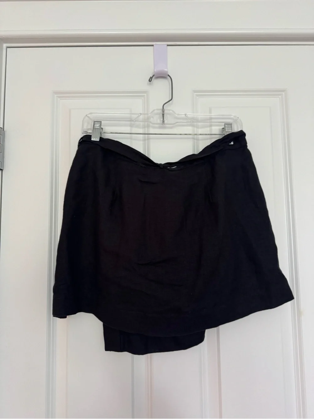 J.Crew Black Linen Wrap Skirt 8 NWOT